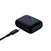 אוזניות גיימינג אלחוטיות Razer Hammerhead V3 HyperSpeed – מארז טעינה שחור עם פס תאורת RGB מחובר לכבל USB-C