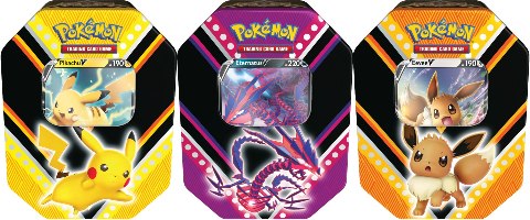 מארז פוקימון קלפים בקופסת פח Pokemon TCG V Powers Tin