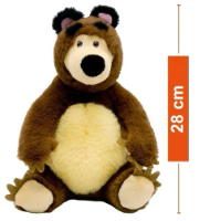 מאשה והדוב - בובת פרווה דב 28 ס"מ -  Masha and the Bear WM330