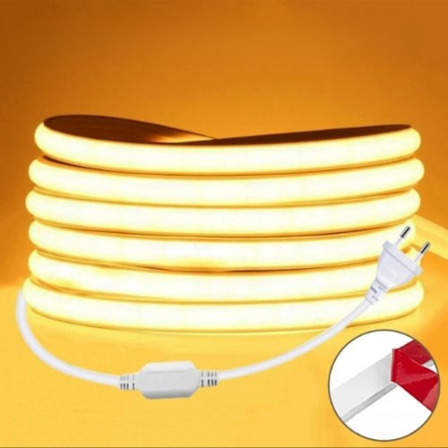 פס תאורה לד בבהירות גבוה COB עם תקע Led Ribbon