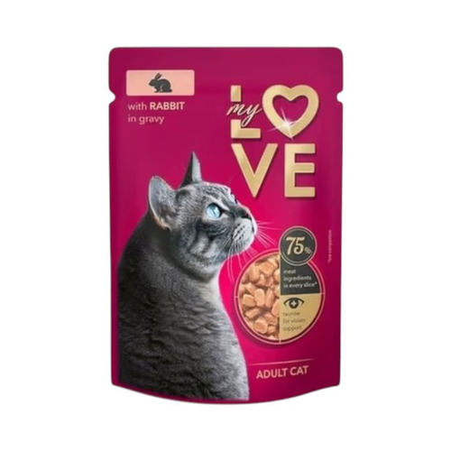 My Love חתולים - פאוץ' ארנב ברוטב 85 גר'