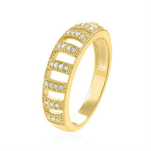 טבעת יהלומים זהב צהוב 14 קראט