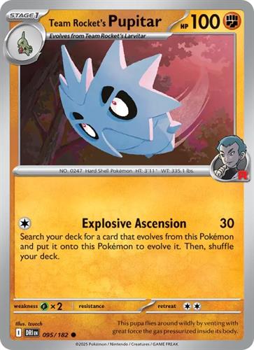 קלף בודד single פוקימון - team rocket's pupitar - Destined Rivals - 095/182