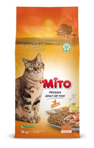 מיטו מזון לחתולים בטעם עוף 15 ק"ג