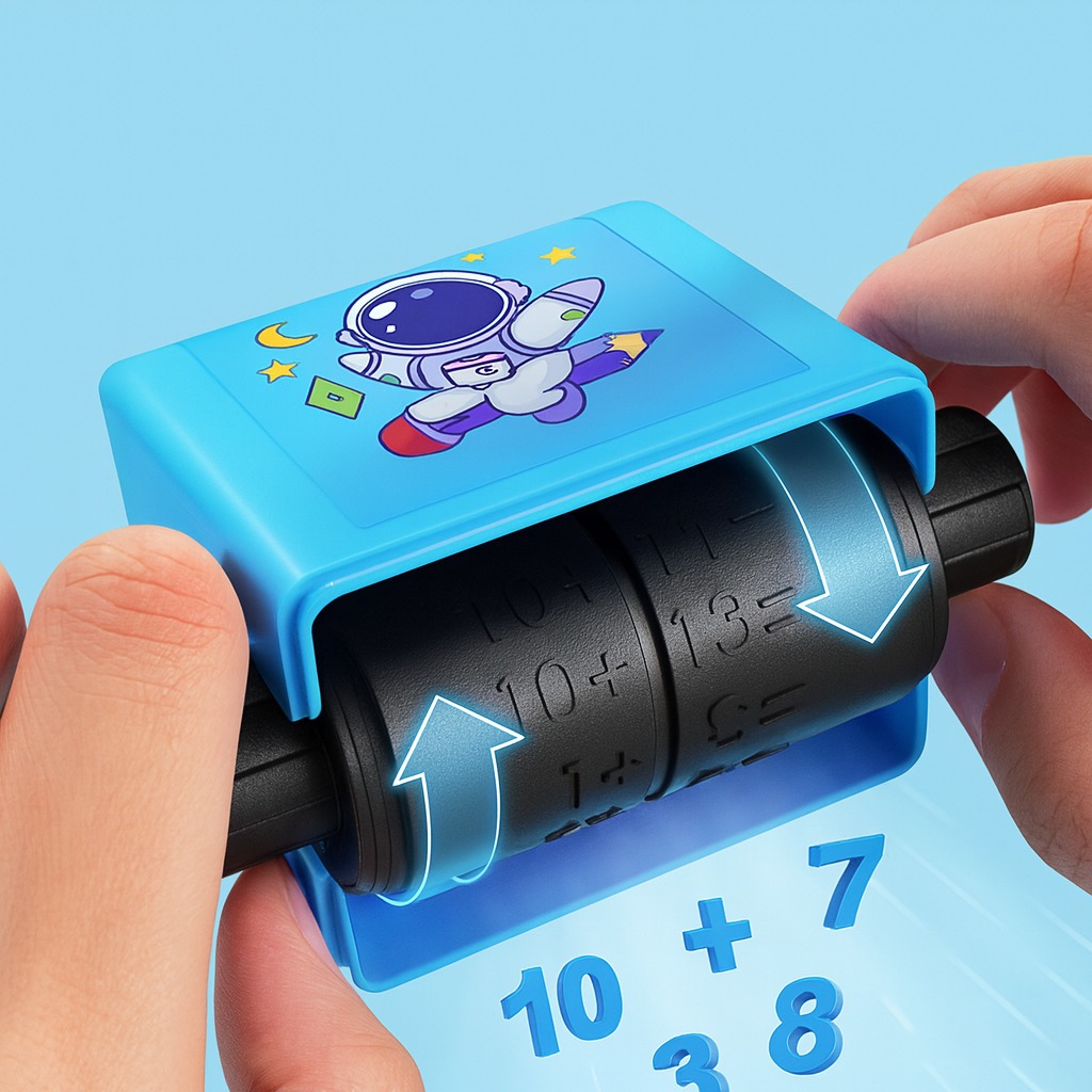 ילד משתמש בחותמות חשבון