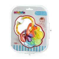 מארז 6 מוצרים- סל צעצועים, ג'ויסטי לפעוטות, שלט לפעוטות, תוף לחיצה, רעשן גמיש, נשכן תינוק