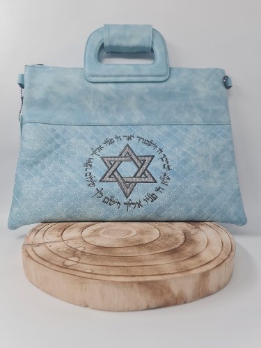 תיק לטלית ותפילין מעור אמיתי קלאסי בצע טורקיז