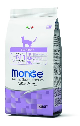 מונג' לחתול סטרילייז עוף 1.5 ק"ג - MONGE STERILISED CHICKEN ADULT 1.5KG