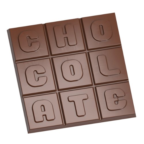תבנית פוליקרבונט כיתוב שוקולד 2 יח' 75 גרם CW1685