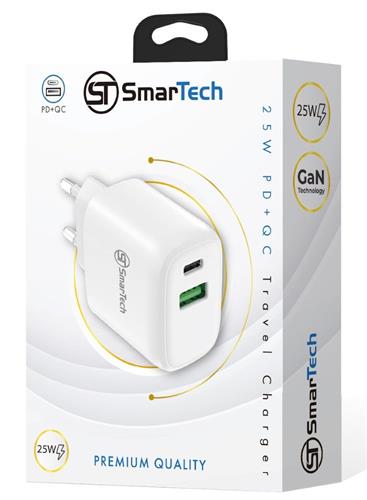 מטען קיר כפול 25W GaN - דגם STTC25WA-DO חברת SmarTech