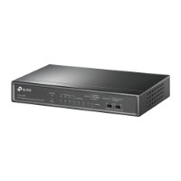 מתג שולחני Tp-Link TL-SG1008P 8-Port Gigabit Switch – אלחוטי פריט בודד של המכשיר השחור מוצג על רקע לבן
