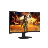מסך גיימינג 26.5 אינץ' Aoc Q27G41ZDF QD-OLED – מסך שחור המציג סצנת משחק עם דמויות על רקע מדברי 240Hz