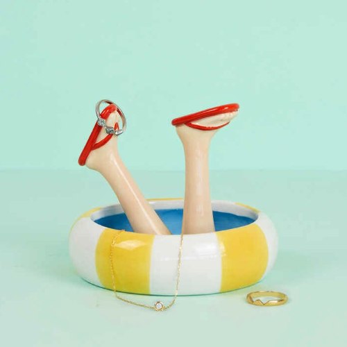 ארגונית פורצלן לתכשיטים כפכפים Happy Legs Summer - מארז לא מושלם