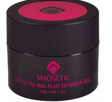 ג'ל בנייה פייבר ורוד קר - Magnetic Sculpting Nail Plate Extender Fiber Gel Cool Pink