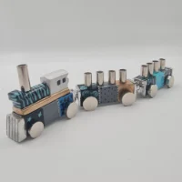 חנוכייה רכבת נוסעת דגם הדפסים