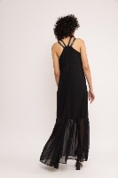 שמלת טינקרבל - שחור עם נקודות לבנות
