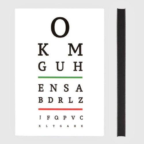 מחברת גריד A5 מעוצבת Eye Chart - לבן