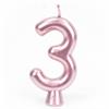 3 - נר מספר רוז גולד חלק