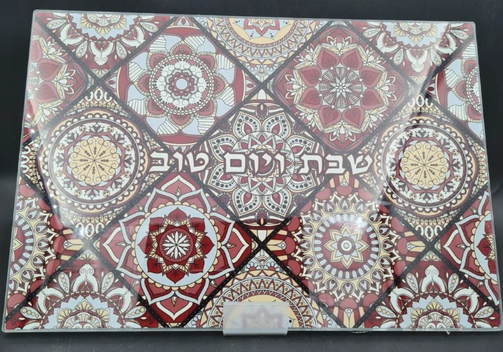 קרש חלות זכוכית דגם אתני