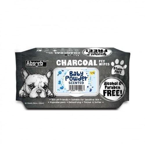 Absorb Plus Charcoal Pet WET Wipes 80