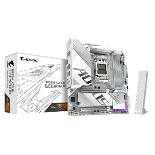 לוח אם Gigabyte B850M AORUS ELITE WIFI6E ICE M-ATX DDR5 AM5 2.5GB