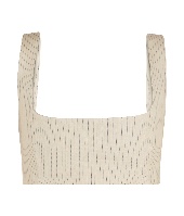 ‏Striped Tie-Back Crop Top