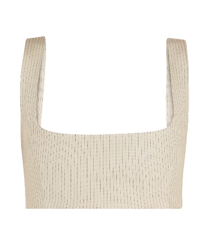 ‏Striped Tie-Back Crop Top