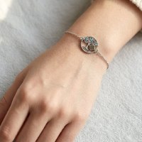 צמיד עץ החיים מכסף עם אבני אופל בשילוב ננו תנ״ך