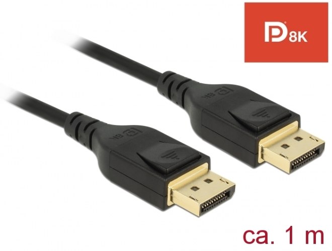 כבל מסך Delock Certified DisplayPort 1.4 cable 8K 60 Hz 1 m