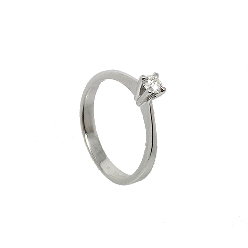 טבעת אירוסין זהב לבן 14K יהלום מרכזי OP07160064308