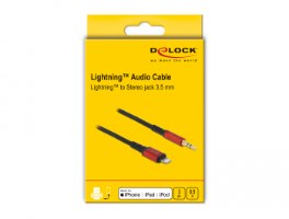 כבל אודיו Delock Audio Cable Lightning for iPhone iPad and iPod To Stereo jack 3.5 mm 3 pin 0.5 m