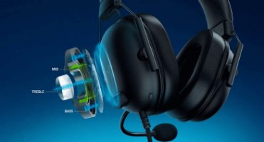 אוזניות גיימינג צבע לבן Razer BlackShark V2 X PlayStation – אינפוגרפיקה של דרייבר אוזנייה שחורה מופרד לתדרים