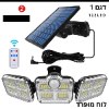 122 נורות לוח סולארי מופרד - פרוזקטור לד סולארי מתכוונן עם שלט