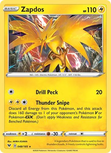 קלף בודד single פוקימון - zapdos - Vivid Voltage - 048/185