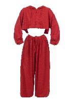 Waffle Balloon Tracksuit- Peach