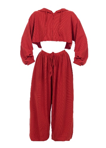 Waffle Balloon Tracksuit- Peach