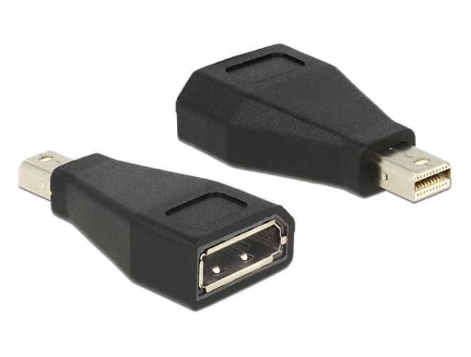 מתאם שחור Delock Mini DisplayPort 1.2 male To DisplayPort 1.2 female