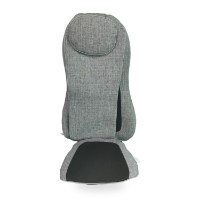 מושב עיסוי שיאצו עם פונקציית סריקת גוף Medics Care MC-2370 BodySync – פריט בודד כרית עיסוי אפורה עם רשת שחורה על רקע לבן