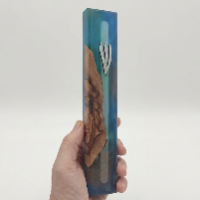 בית מזוזה כחול שקוף בגודל 25 ס"מ