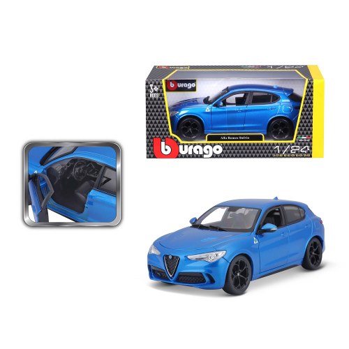 1/24 דגם בוראגו מכונית כחולה Alfa Romeo Stelvio Bburago