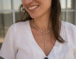 שרשרת בסגנון בוהו שיק עם לולאות זהב וכסף בעבודת יד - כמי תכשיטי מעצבים www.cami.co.il