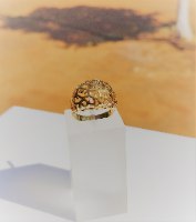 טבעת בומביי מכסף בציפוי זהב