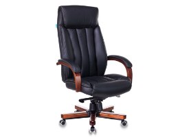 כיסא משרדי - BUROCRAT T-9922 - שחור/עץ