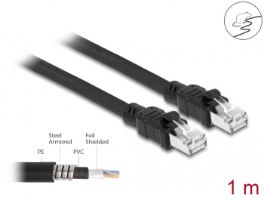 כבל רשת Delock Network cable RJ45 Cat.6A F/UTP with inner metal sheath 1m