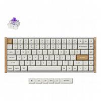 מקלדת גיימינג אלחוטית מגנטית Keychron K2 HE Special Edition לבן עץ