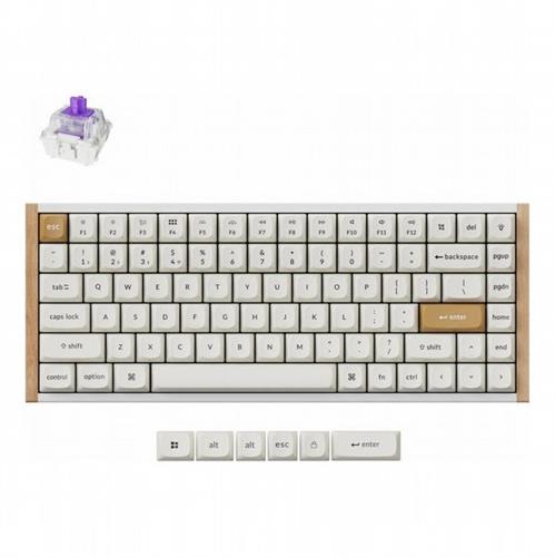 מקלדת גיימינג אלחוטית מגנטית Keychron K2 HE Special Edition לבן עץ