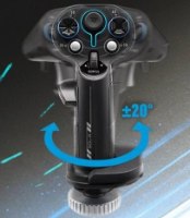 בקר טיסה ללא בסיס Thrustmaster Sol-R 3 AVA Add-On Grip PC – פריט בודד שחור עם חצים כחולים לסימון טווח סיבוב 20 מעלות
