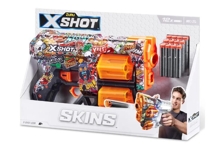 רובה עם 12 חצים לילדים Zuru: X-Shot Skins Dread Blaster - Sketch