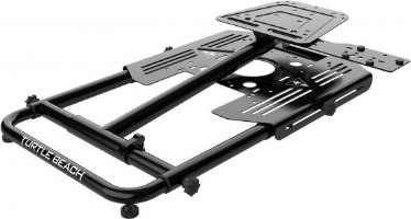 מעמד לסימולטור טיסה Turtle Beach VelocityONE – מעמד שחור ממתכת עם פלטפורמות הרכבה ולוגו Turtle Beach