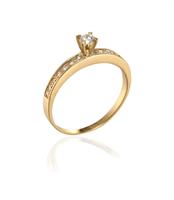טבעת אירוסין זהב יהלומים 0.30 קראט